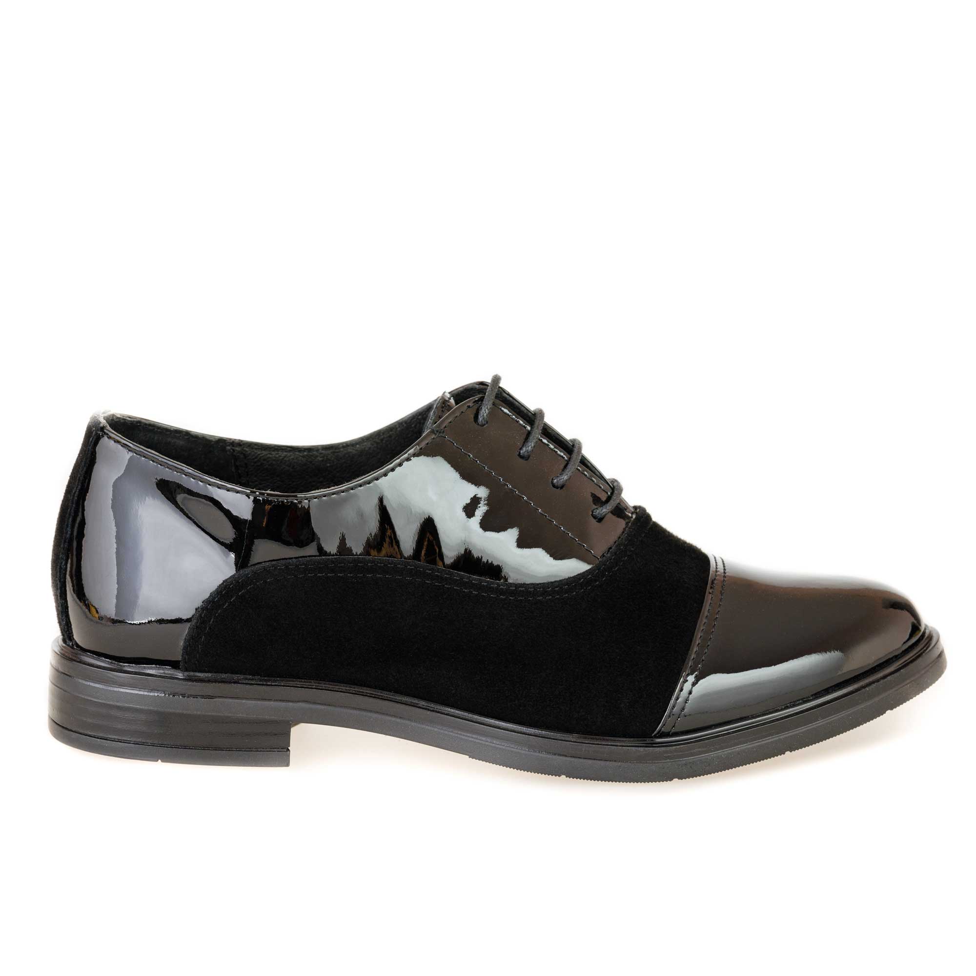 Pantofi damă din piele naturală Oxford Negru 101S-NLv