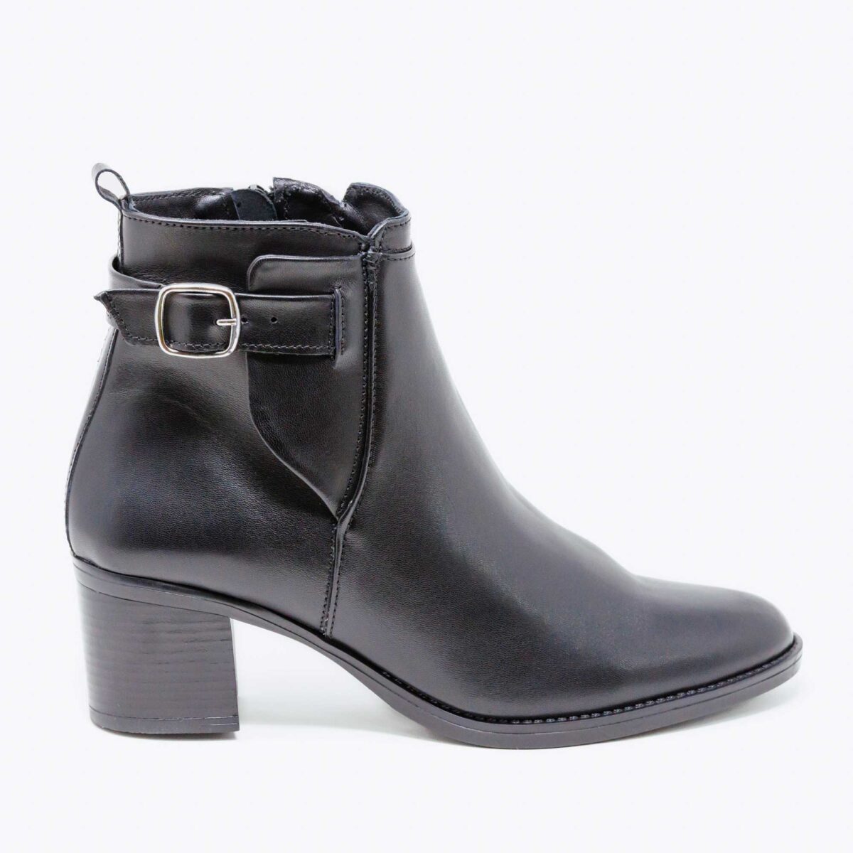 Botine dama din piele naturala Poena Negru 618G-N