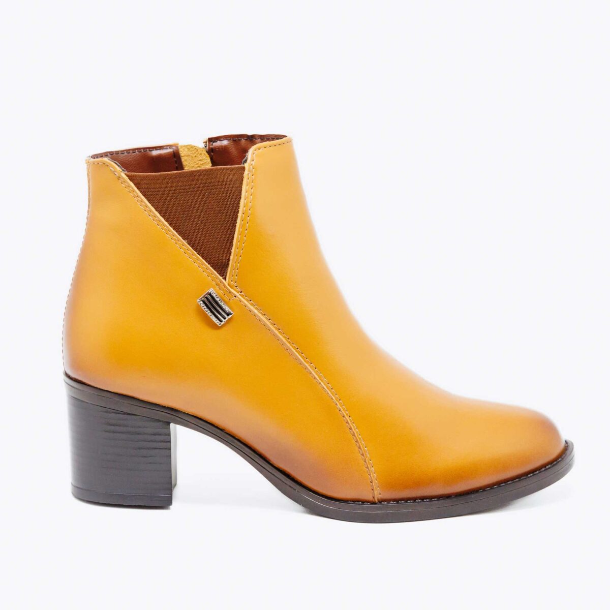 Botine dama din piele naturala Iris G6G-Mustar